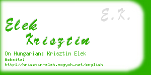 elek krisztin business card